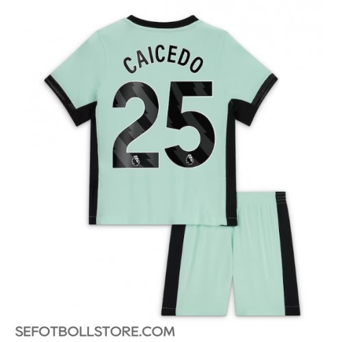 Chelsea Moises Caicedo #25 Replika babykläder Tredjeställ Barn 2023-24 Kortärmad (+ korta byxor)